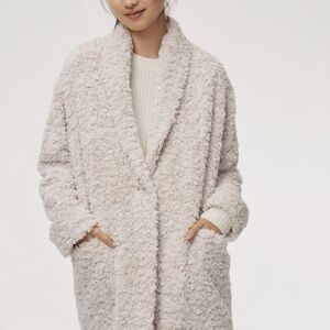 Aritzia Wilfred Free Grete Teddy Sherpa Faux Fur Cream Coat XS Cozy Quiet Luxury